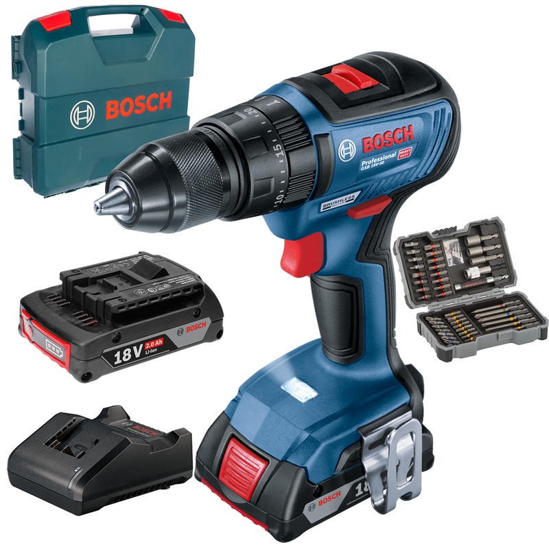Bosch Professional Cordless Drill Set GSB 18V-50 + 40Pcs Accessories 0615990M8K