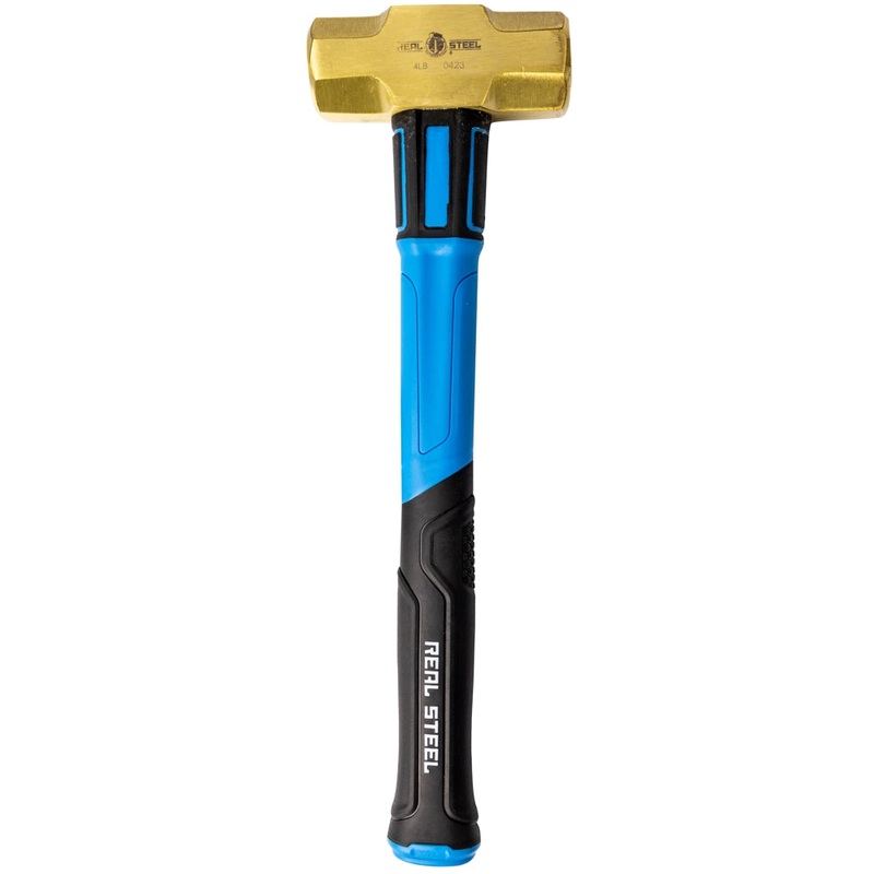 Real Steel Brass Hammer 4lb Sledge Fibre Glass Handle RSH0423