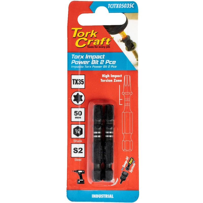 Tork Craft Torx Tx 35 Impact Bit 50mm 2pc Carded TCITX05035C