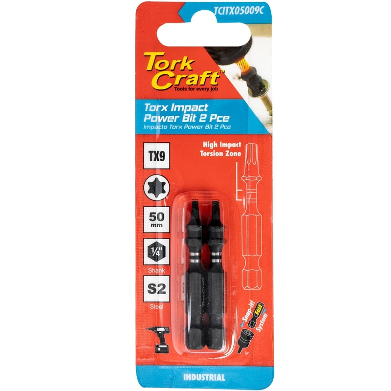 Tork Craft Torx Tx 9 Impactbit 50mm 2pc Carded TCITX05009C