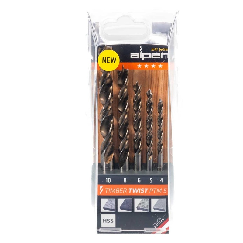 Wood Twist Drill Bit Set Ptm5-5  4, 5, 6, 8, 10.0mm
