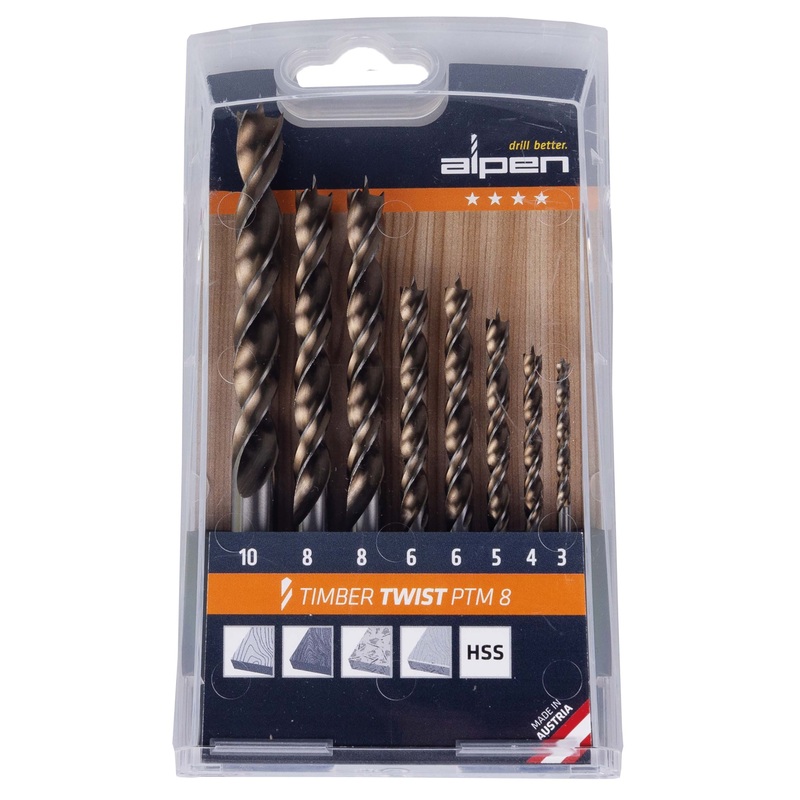 Wood Twist Drill Bit Set Ptm8-8 3, 4, 5, 10.0Mm, X2 6, 8.0Mm