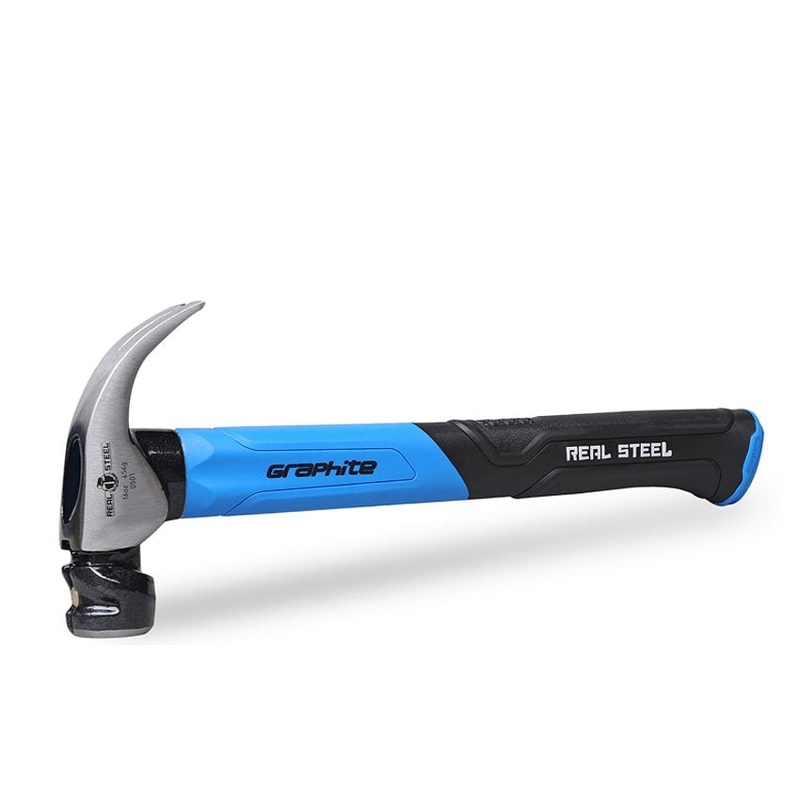 Real Steel Hammer Claw Curved 450g 16oz Graph. Handle RSH0501
