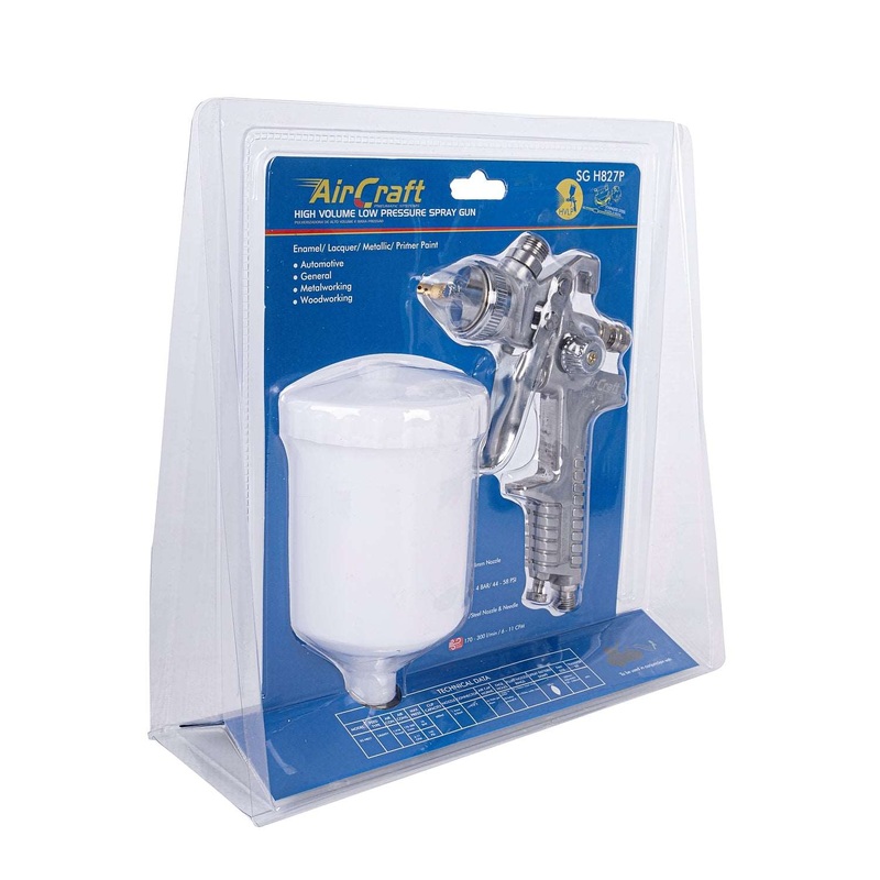 Aircraft Spray Gun Hvlp 1.4mm Nozzle Plastic Cup Blister Pack SG H827P