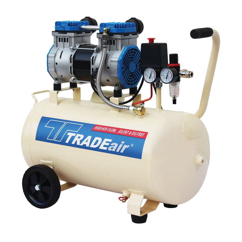 TradeAir Compressor 50L / 1.8kW 2HP Silent Oil Free