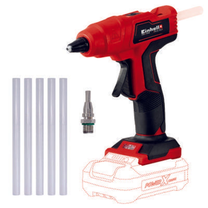 Einhell Hot Glue Gun Inc 5 x Glue Sticks Solo 18V TE-CG 18 Li - Solo