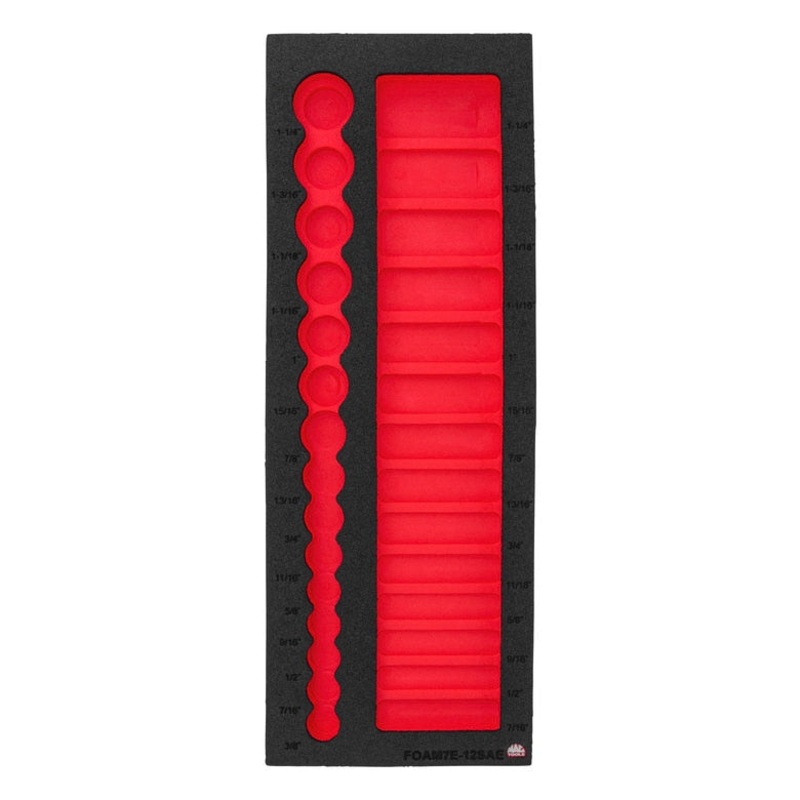 Foam Only - 1/2 DriveSockets SAE (FOAM-7E-12SAE Set)