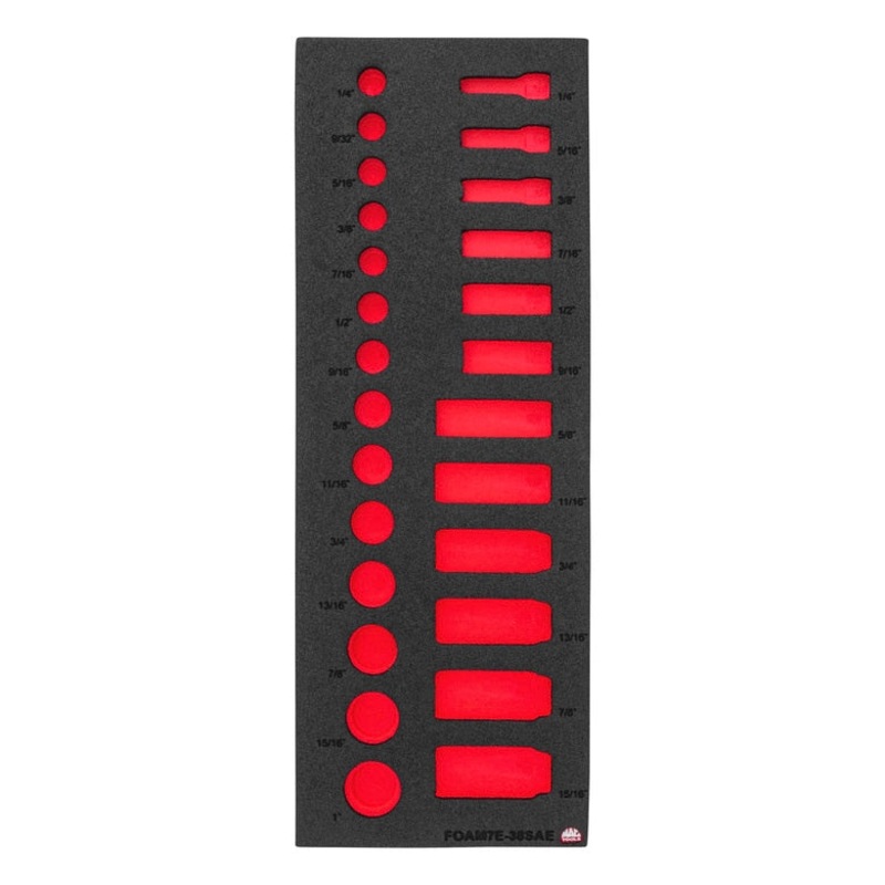 Foam Only - 3/8 Drive Sockets SAE (FOAM7E-38SAE Set)