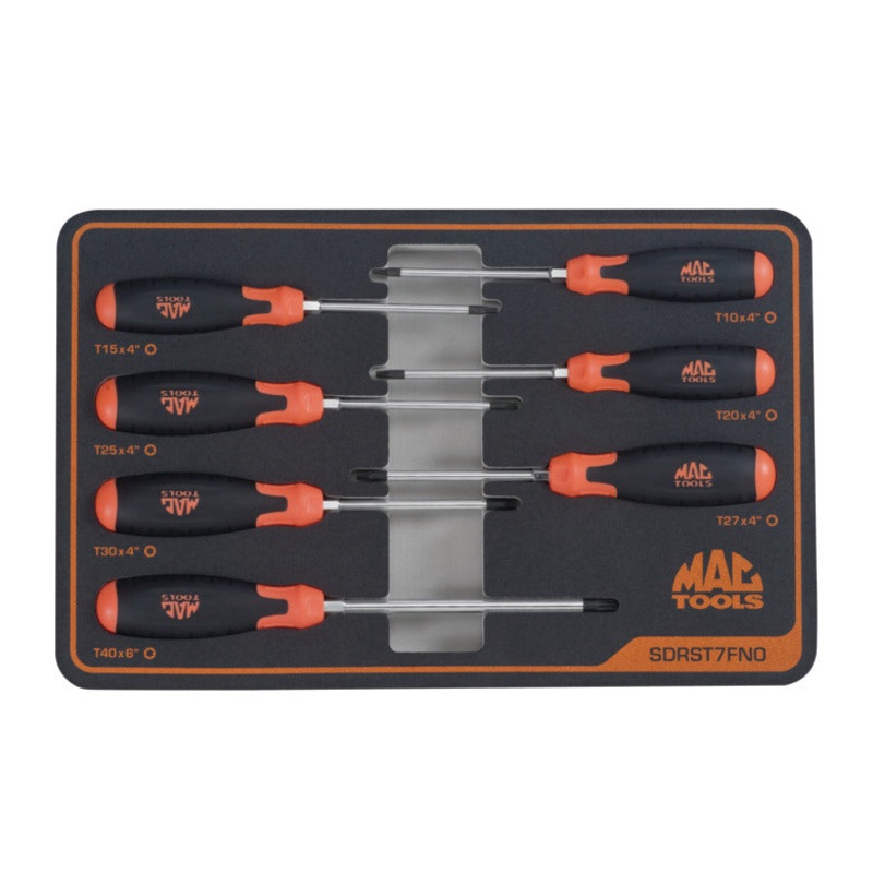 7-PC. Torx Screwdriver Set in Foam  Orange
