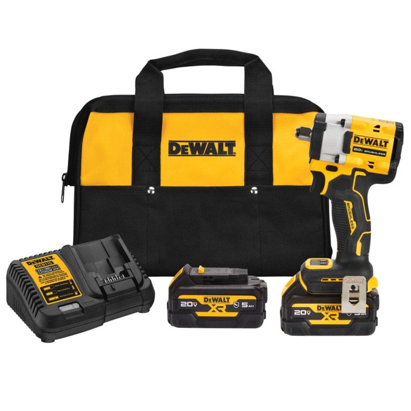 DEWALT ATOMIC 20V MAX* 1/2" Cordless Compact Impact Wrench with Hog Ring Anvil Kit