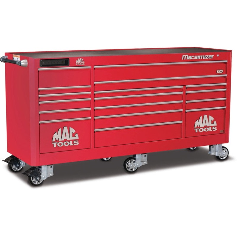 Macsimizer 17-Drawer Workstation - Firebrick Red