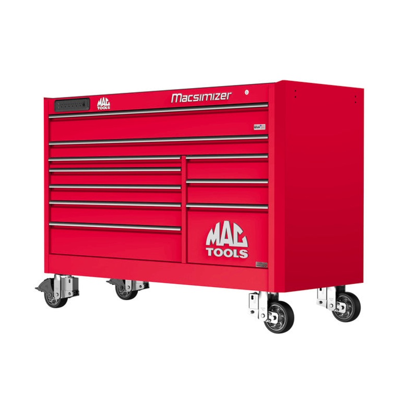 Macsimizer Series 10-Drawer Workstation with PowerTech Drawer - Firebrick Red