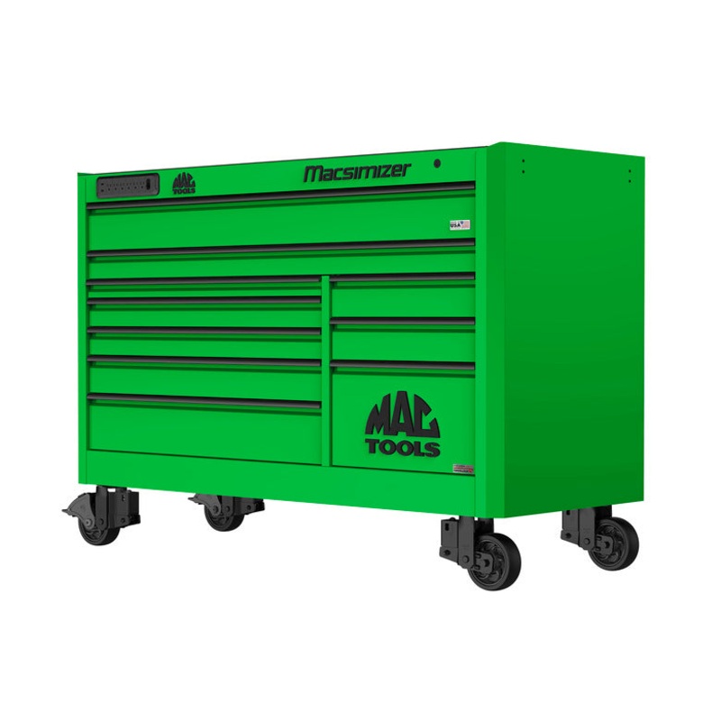 Macsimizer Series 10-Drawer Workstation with PowerTech Drawer - Lime Green