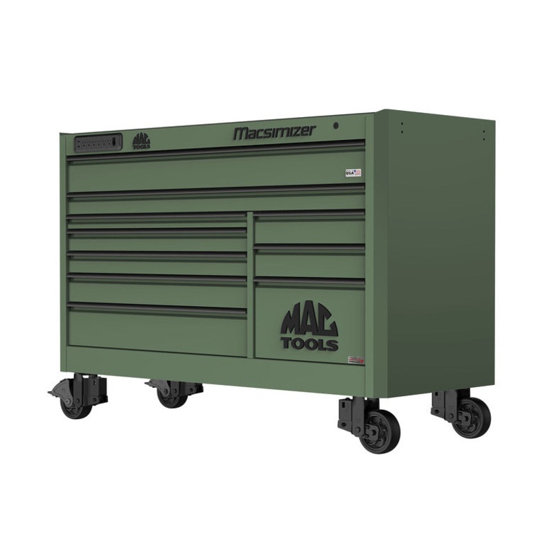 Macsimizer Series 10-Drawer Workstation with PowerTech Drawer - Olive Green