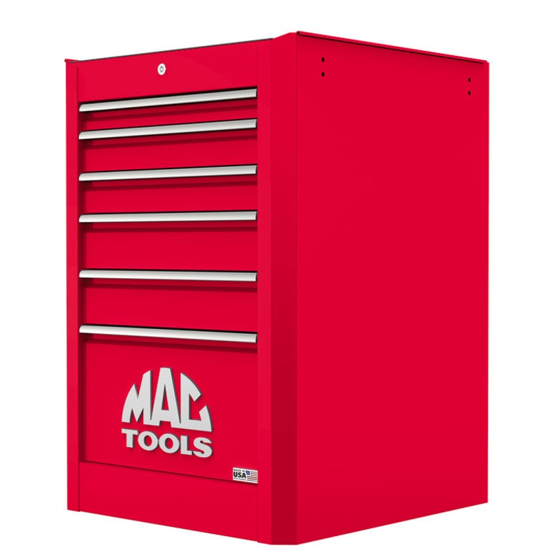 Macsimizer 6-Drawer Side Box with PowerTech Drawer - Firebrick Red