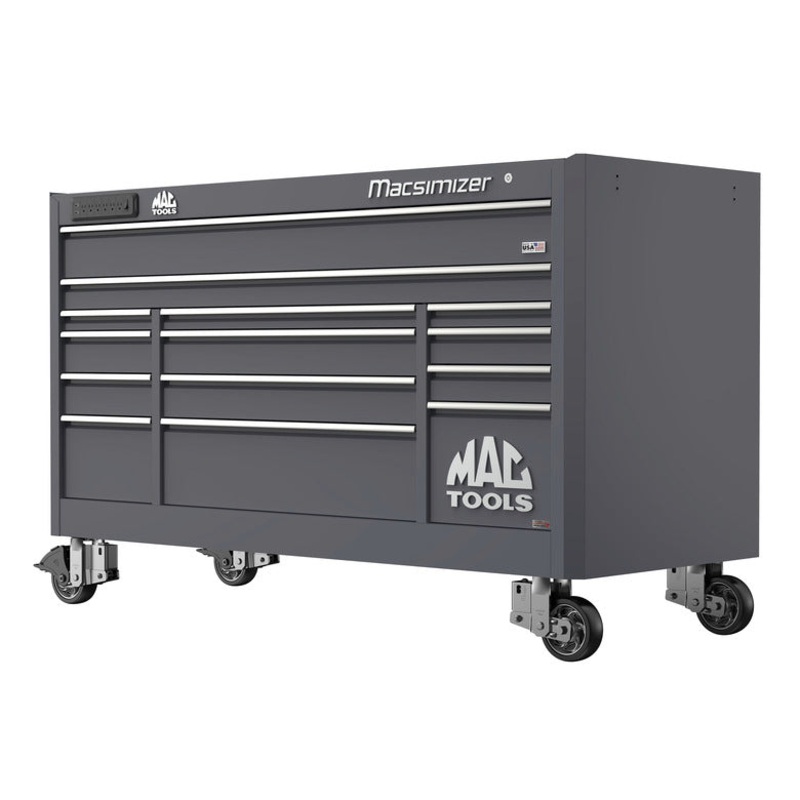 Macsimizer Series 14-Drawer Workstation with PowerTech Drawer - Carbon Gray