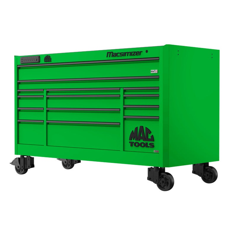Macsimizer Series 14-Drawer Workstation with PowerTech Drawer - Lime Green