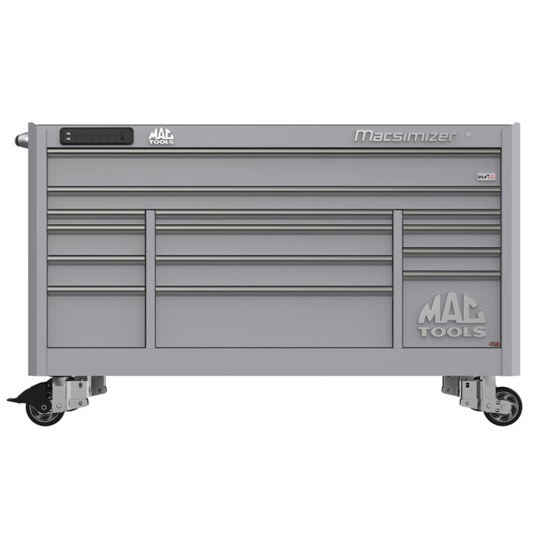 Macsimizer Series 14-Drawer Workstation with PowerTech Drawer - Mica Gray