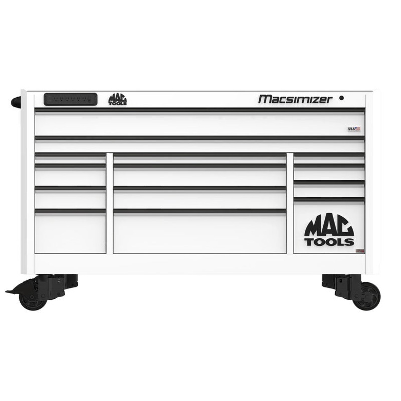 Macsimizer Series 14-Drawer Workstation with PowerTech Drawer - Titanium White