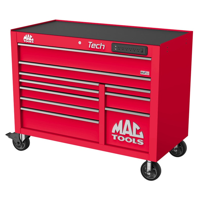 Tech Series 10-Drawer Workstation - Firebrick Red