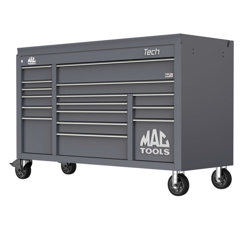 Tech Series 16-Drawer Drop Top Workstation - Carbon Gray