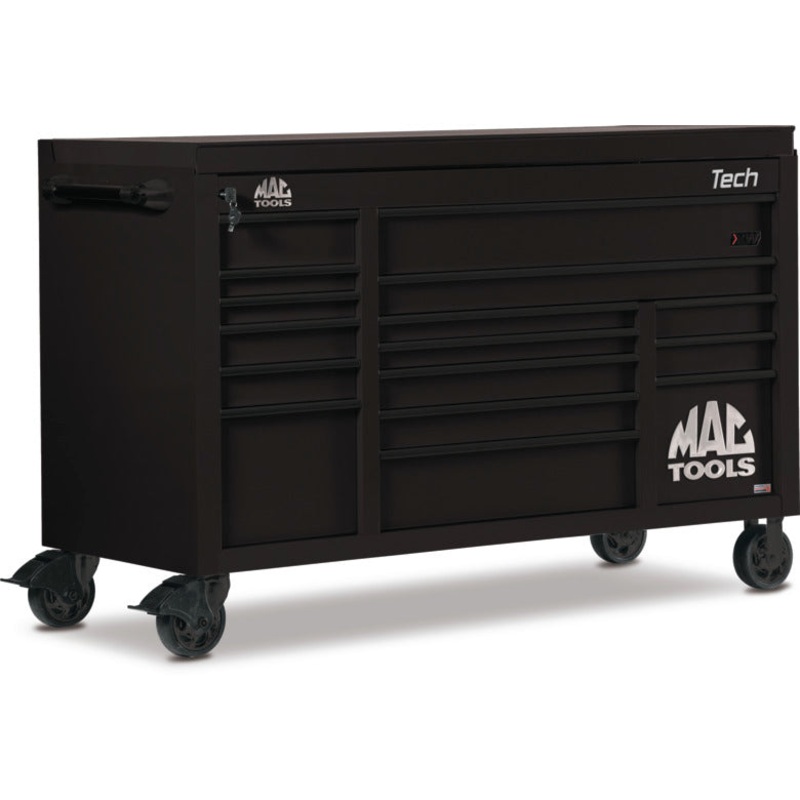 Tech Series 16-Drawer Drop Top Workstation - Flat Black