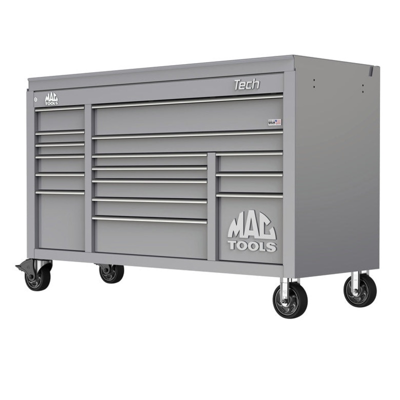 Tech Series 16-Drawer Drop Top Workstation - Mica Gray