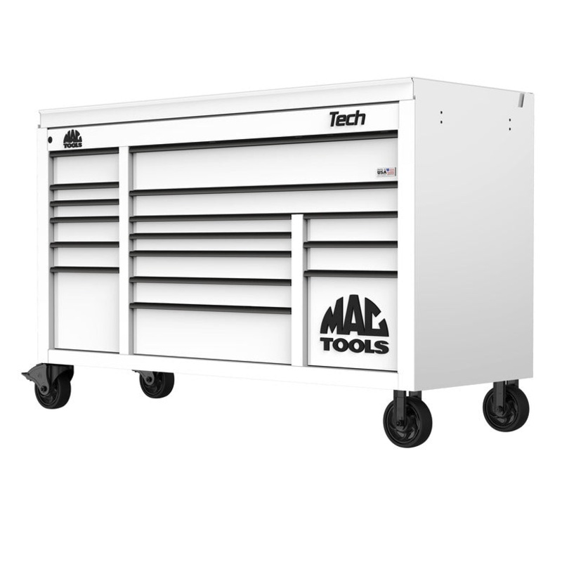 Tech Series 16-Drawer Drop Top Workstation - Titanium White