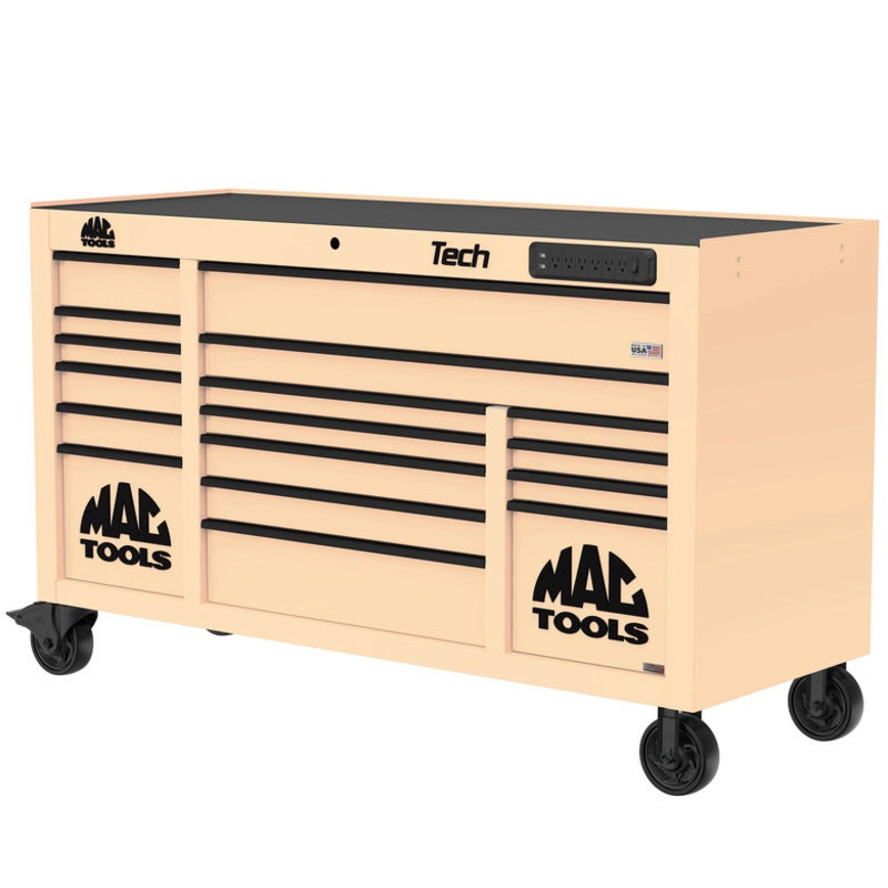Tech Series 16-Drawer Workstation with PowerTech Drawer - Desert Tan