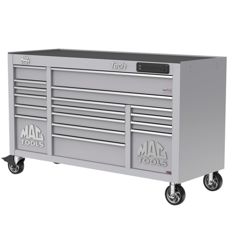 Tech Series 16-Drawer Workstation with PowerTech Drawer - Mica Gray
