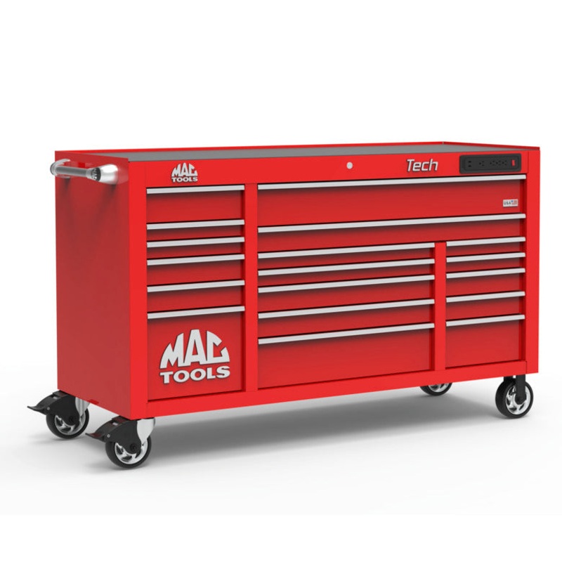Tech Series 18-Drawer Workstation - Firebrick Red