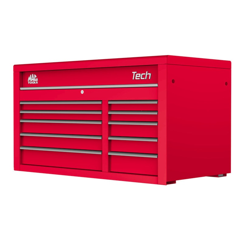 Tech Series 10-Drawer Top Chest - Firebrick Red