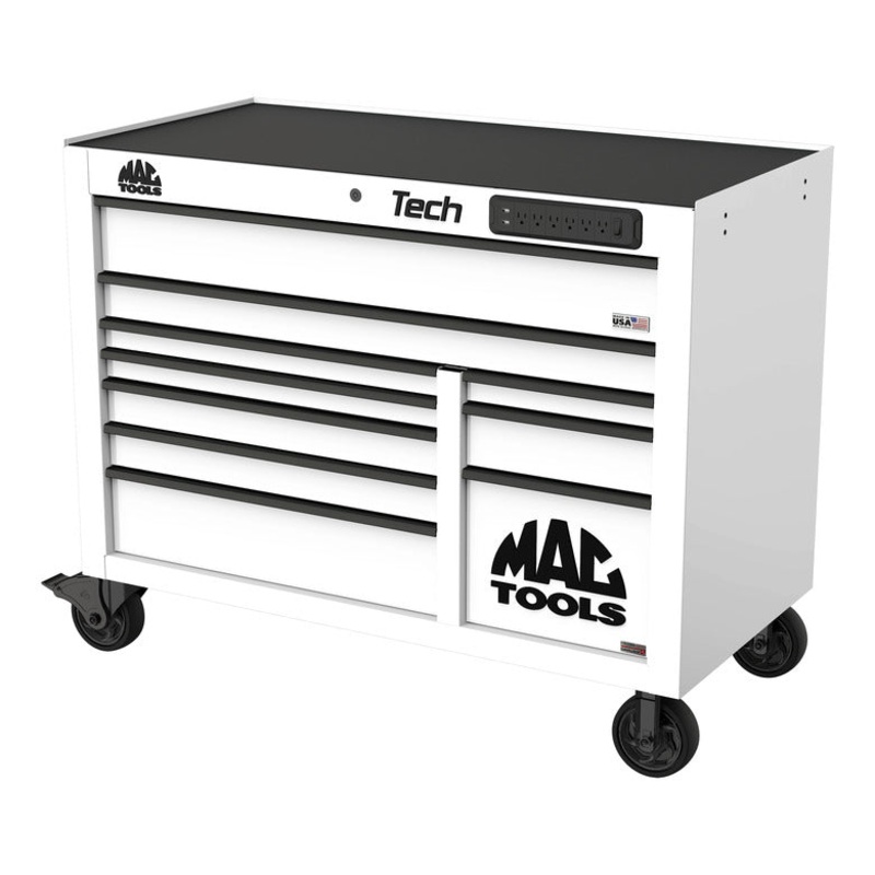 Tech Series 10-Drawer Workstation with PowerTech Drawer - Titanium White