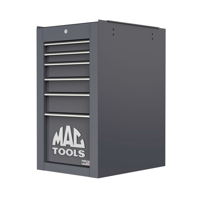 Tech Series 6-Drawer Side Cabinet with PowerTech Drawer - Carbon Gray
