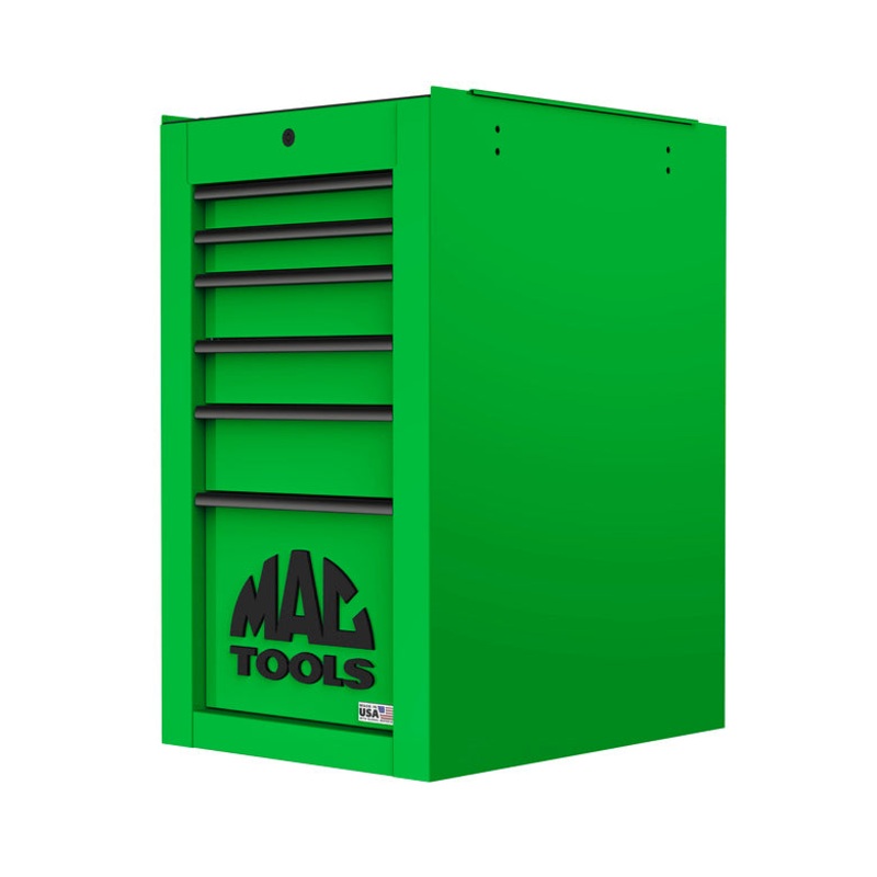 Tech Series 6-Drawer Side Cabinet with PowerTech Drawer - Lime Green