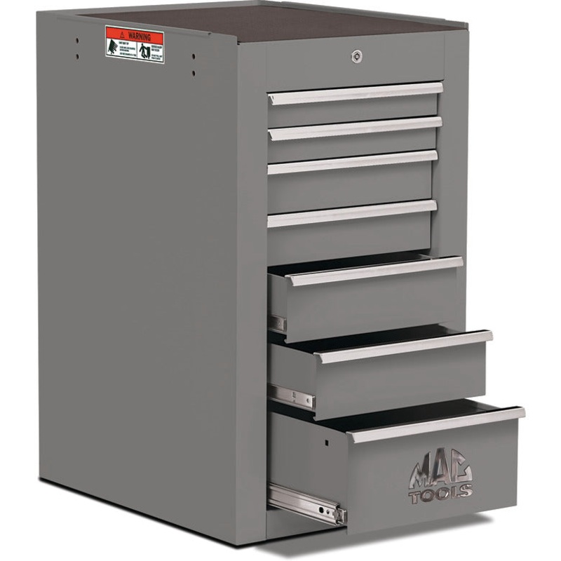 Tech Series 7-Drawer Side Cabinet - Carbon Gray
