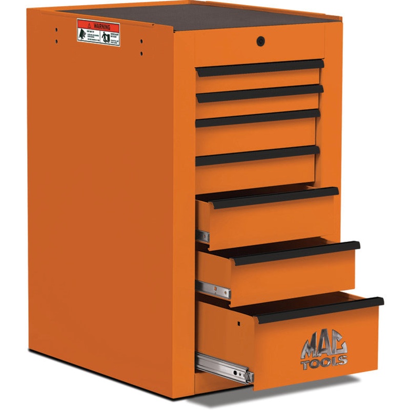 Tech Series 7-Drawer Side Cabinet - Fireball Orange