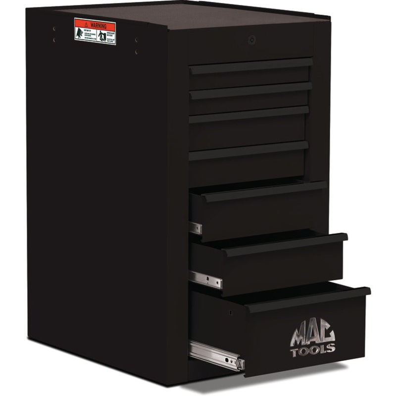 Tech Series 7-Drawer Side Cabinet - Flat Black