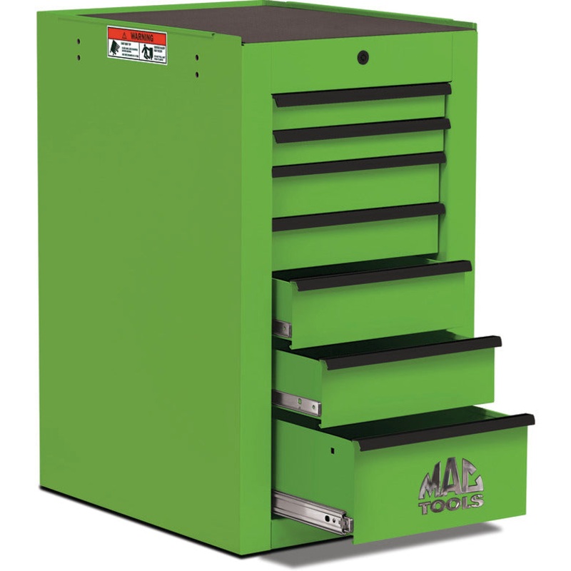 Tech Series 7-Drawer Side Cabinet - Lime Green
