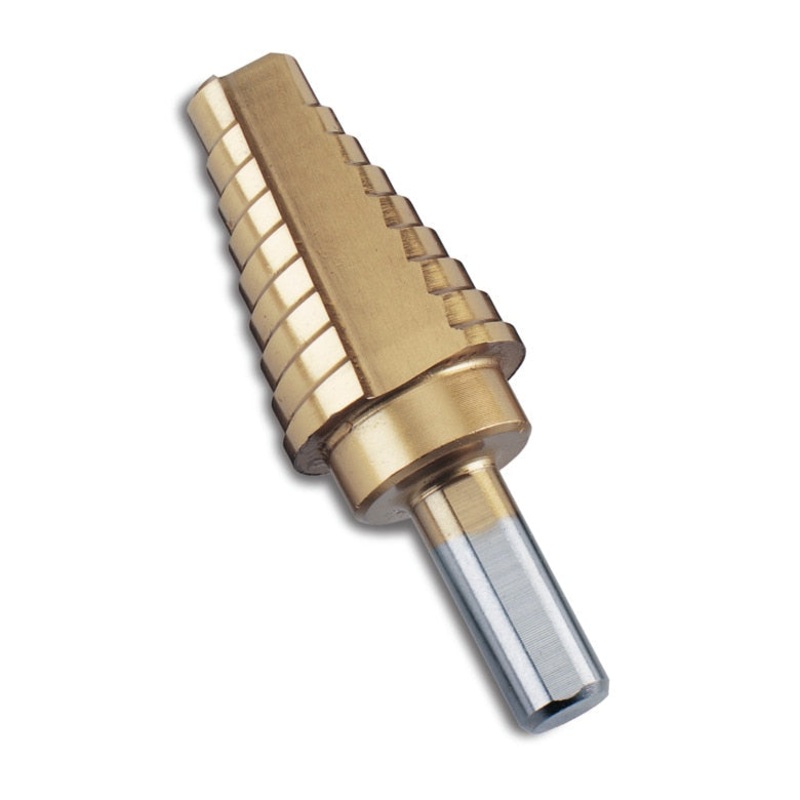 Titanium-Nitride Coated Stepped Drill Bit 9/16" - 1" (8 steps)