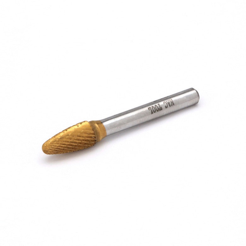 Tree Shape Radius End Titanium-Nitride Coated Carbide Burr