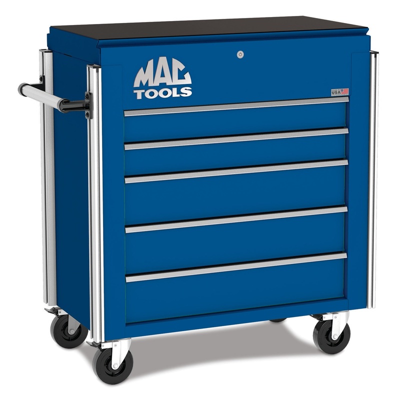 5-Drawer Utility Cart w/ Full Lid - Sapphire Blue