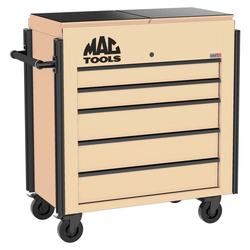 5-Drawer Utility Cart w/ Split Sliding Lid - Desert Tan