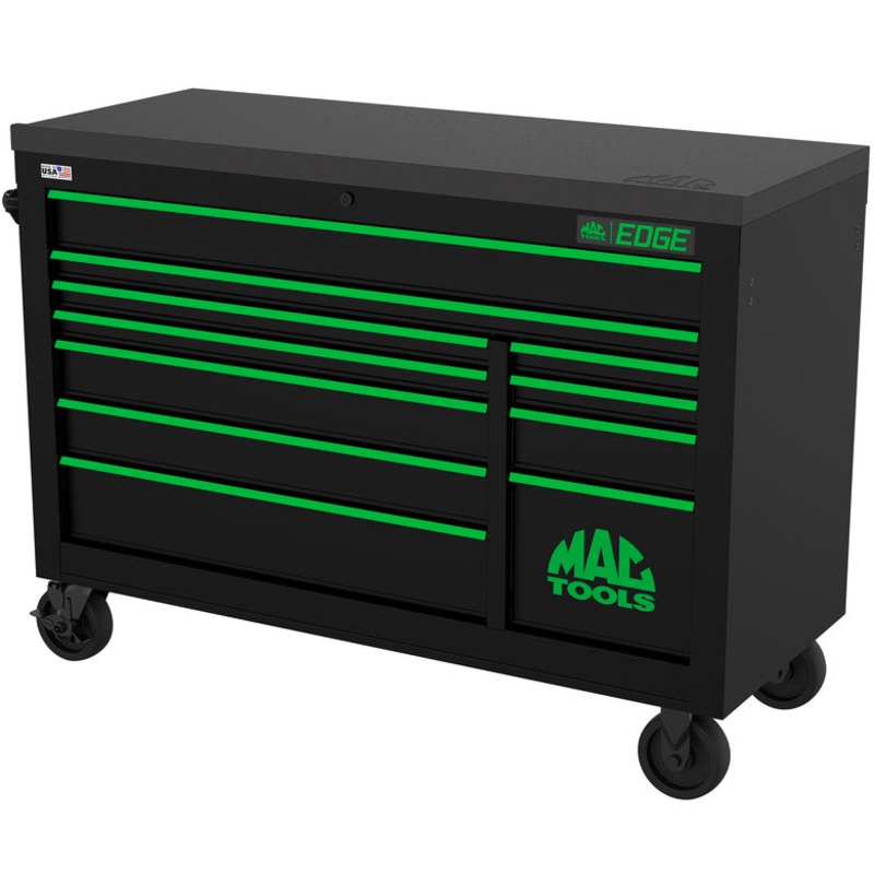 Edge 11-Drawer Workstation - Flat Black/Green Trim