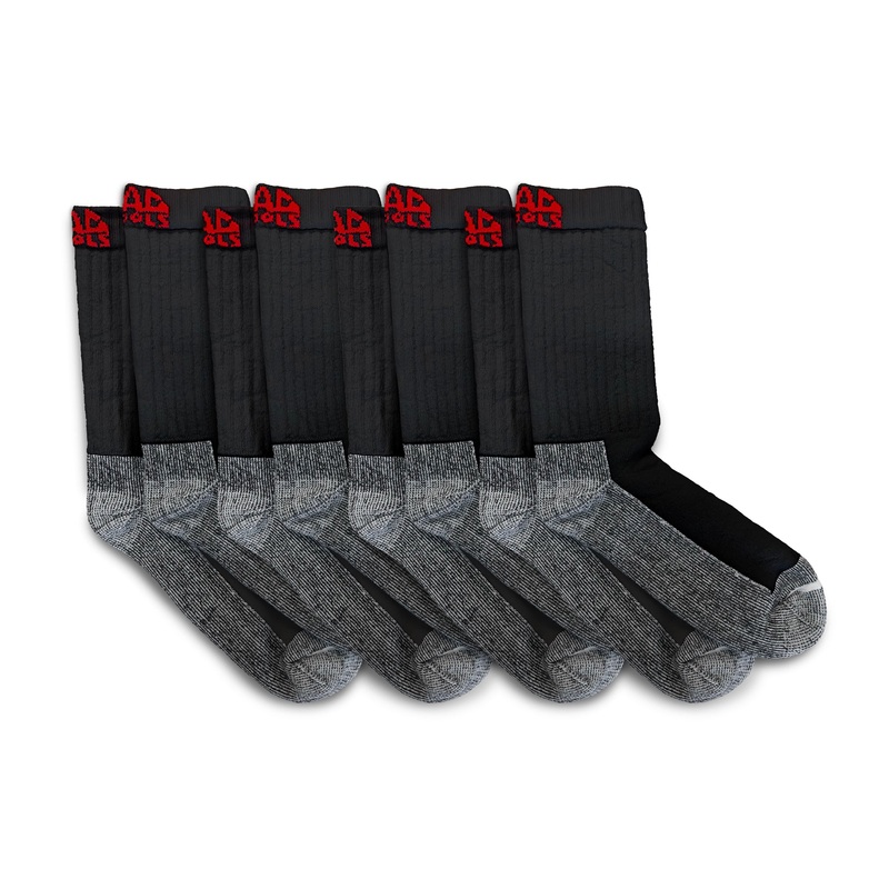 4PK Black Crew Socks