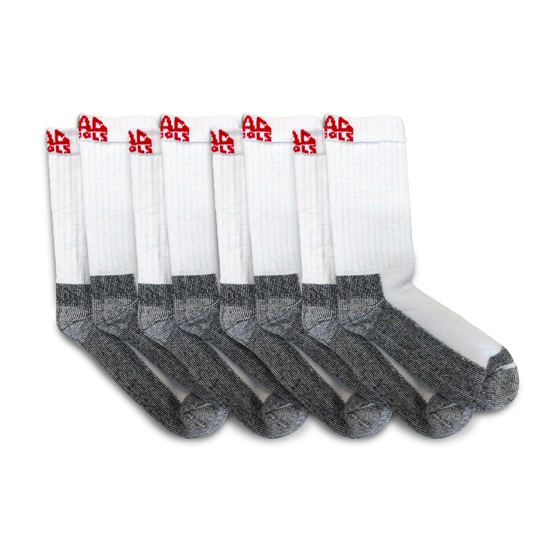 4PK White Crew Socks