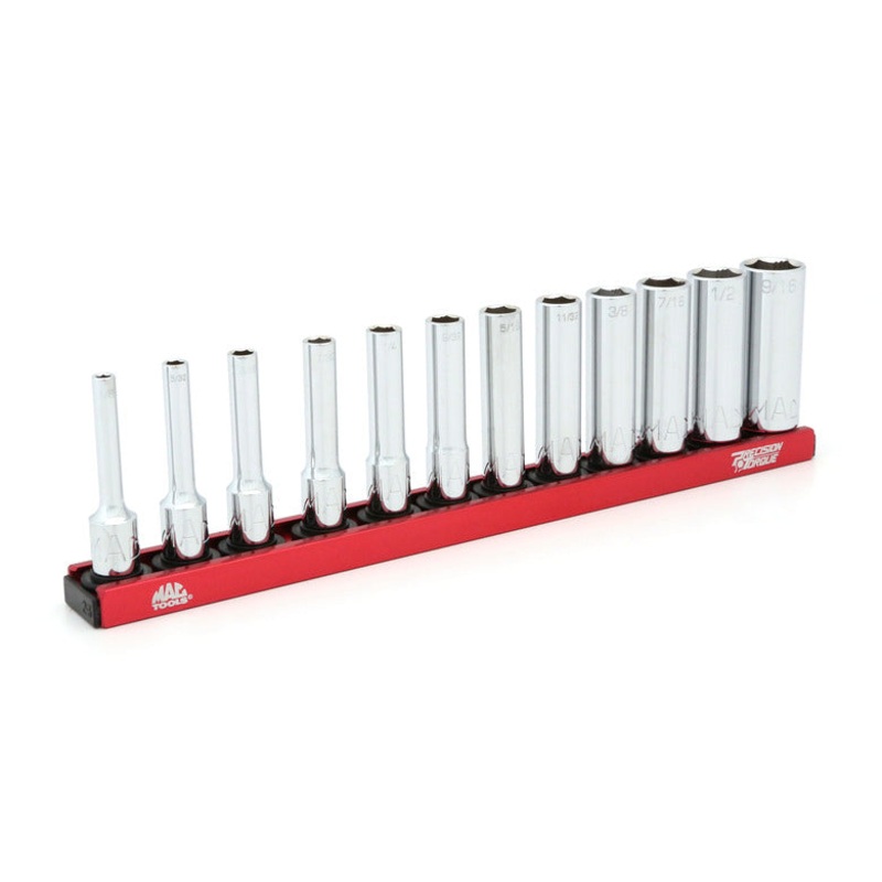 12-PC. 1/4" Drive SAE Non-Slip Deep Socket Set - 6-PT.