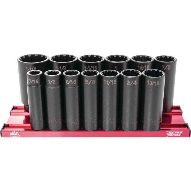 13-PC. 1/2 Drive SAE Deep Spherical Impact Socket Set