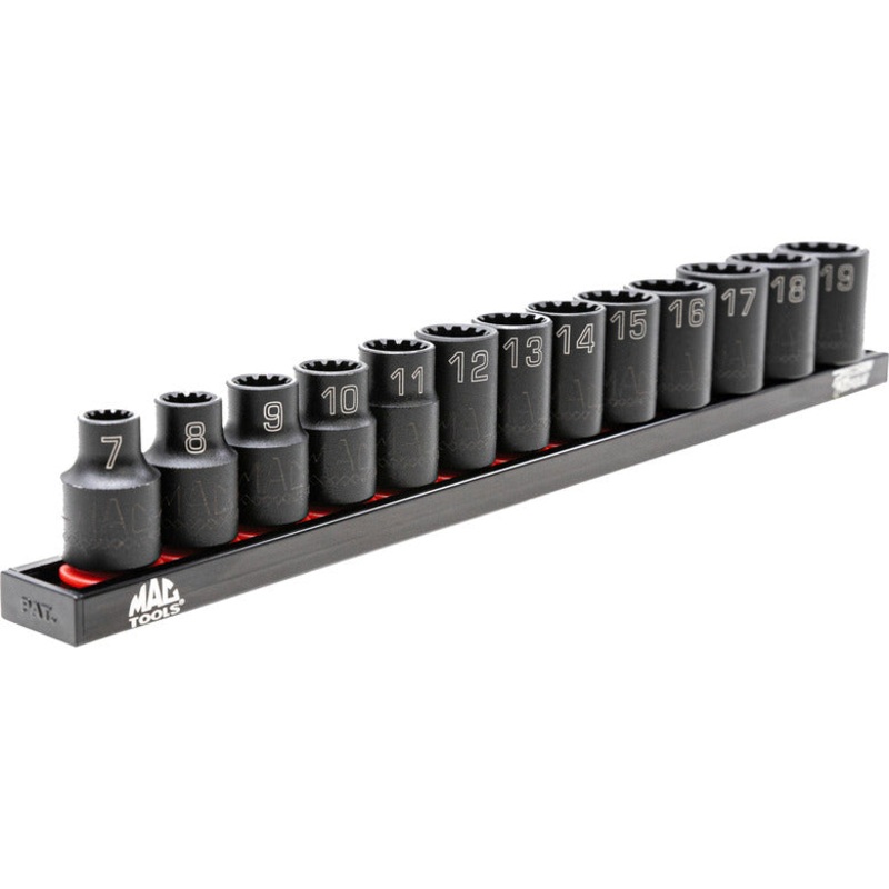 13-PC. 3/8 Drive Metric Spherical Impact Socket Set