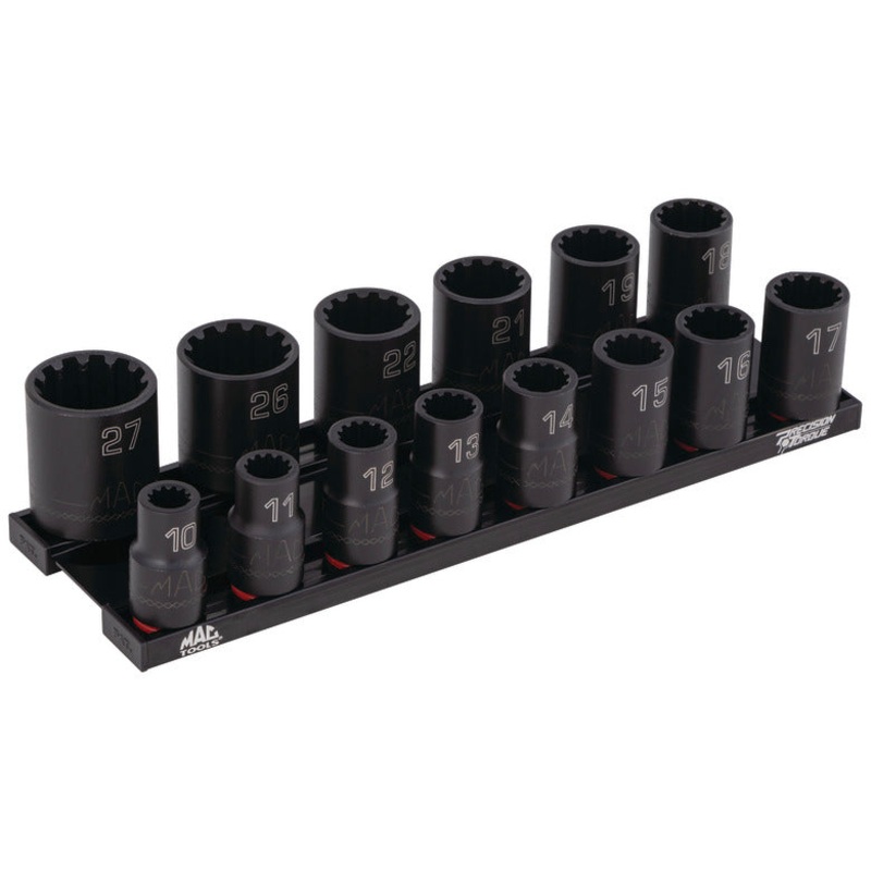 14-PC. 1/2 Drive Metric Spherical Impact Socket Set